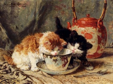 Chat œuvres - Tea Time chat animal Henriette Ronner Knip